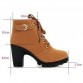 New Autumn Winter Women Boots High Quality Solid Lace-up European Ladies shoes PU Leather Fashion Boots Free Shipping 