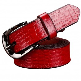 New Fashion Belts for women Genuine leather belt woman High quality Designer Crocodile Cow second layer skin strap female