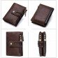 CONTACT'S Genuine Crazy Horse Leather Mens Wallet Man Cowhide Cover Coin Purse Small Brand Male Credit&ID Multifunctional Walets