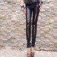 Gothic Black Lace Up Skinny Trousers For Women Pencil Sexy Leggings Legins Punk Rock Plus Size Leather Pants Pantalon Female XXL